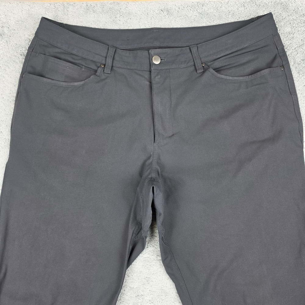 Lululemon ABC Classic Fit Pants Mens 36 Obsidian Grey Warpstreme Slim Tech Chino - Picture 2 of 10